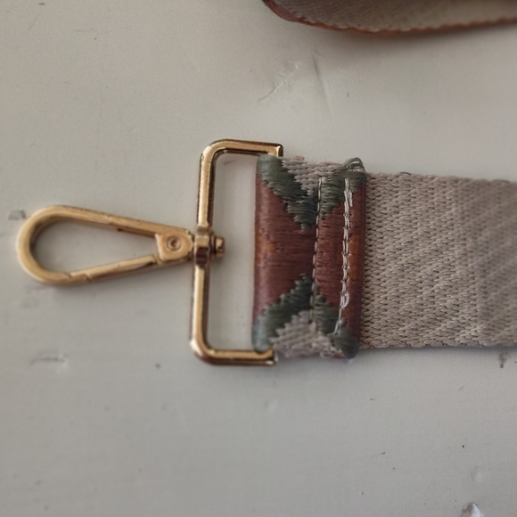 Purse Strap Replacement | Pink Green Cream Geo Print | Gold Hardware - Picture 4 of 4